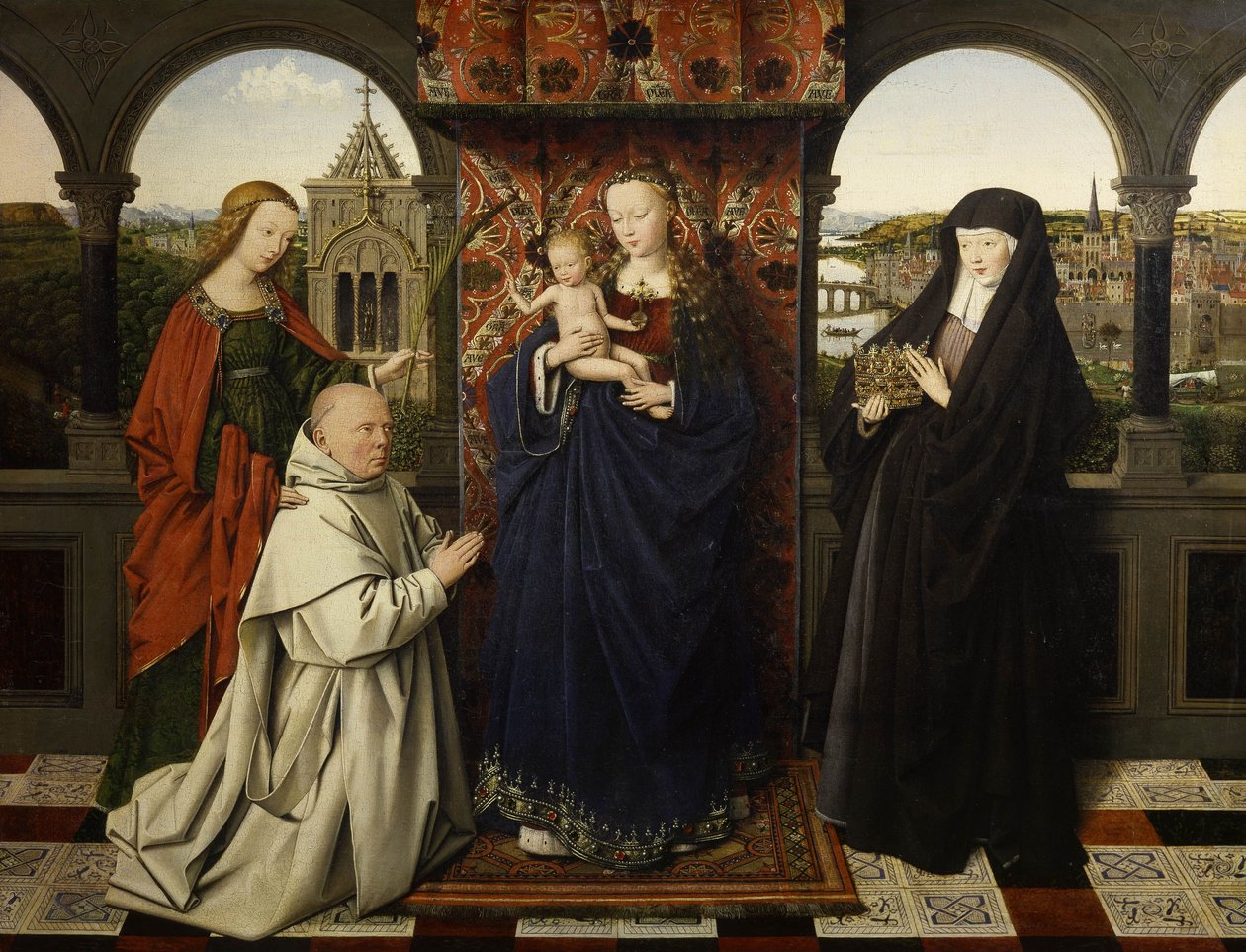 Virgen y Niño, con Santos y Donante de Jan van Eyck