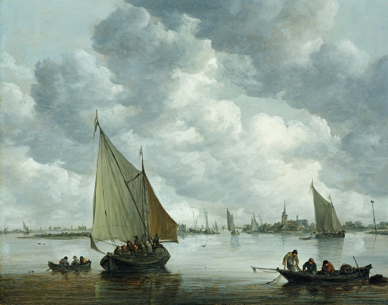 Barco de pesca en un estuario, 1655 de Jan Josephsz van Goyen