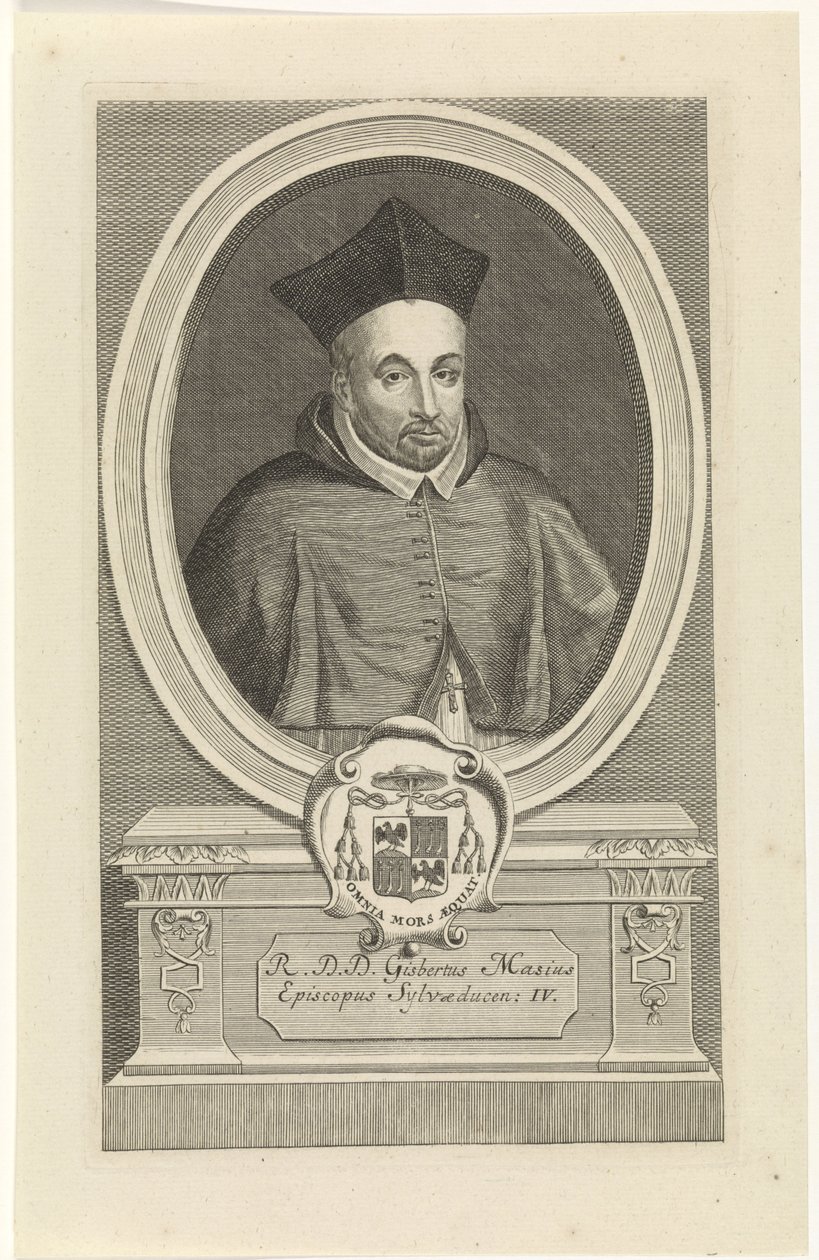 Retrato grabado de Ghisbertus Masius, 4º obispo de 