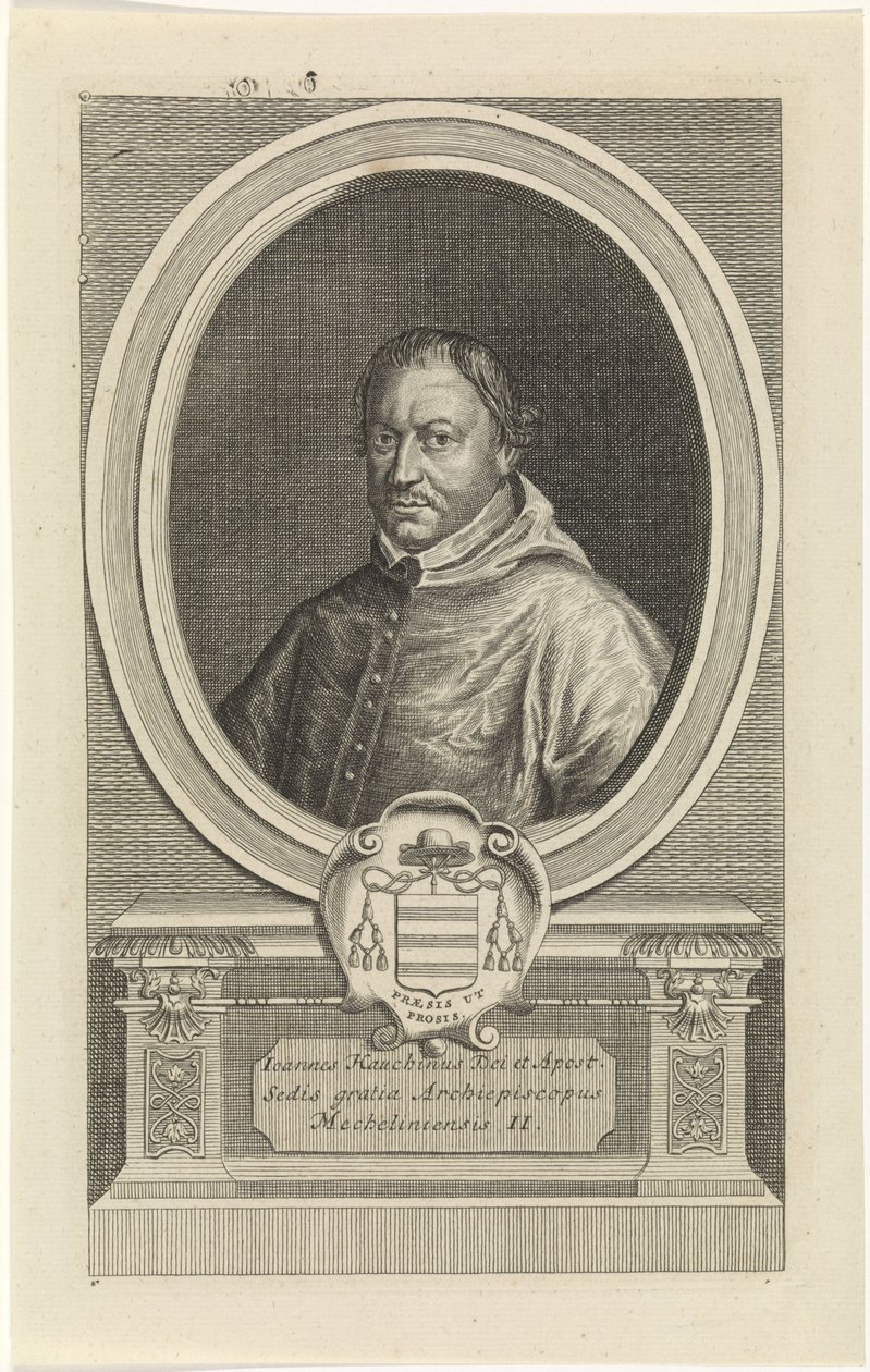 Retrato de Joannes Hauchin grabado por Jan Baptist Jongelinck de Jan Baptist Jongelinck