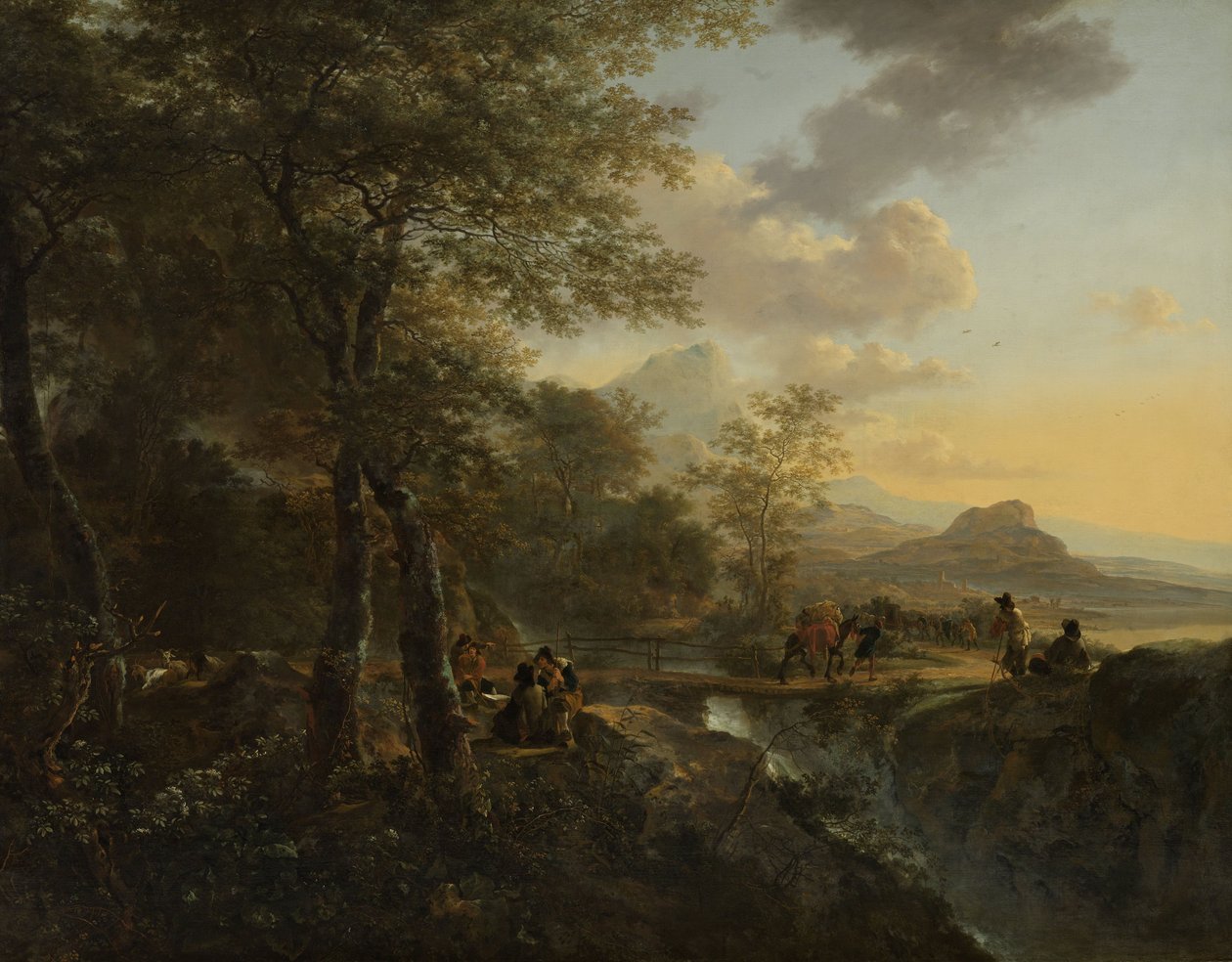 Paisaje italiano con un dibujante, c.1650-52 de Jan Dirksz Both