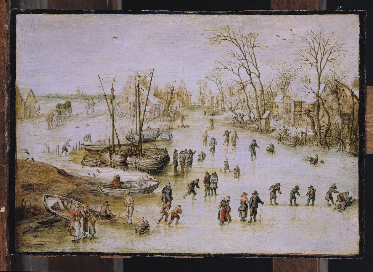 Patinadores en el lago de Jan the Elder Brueghel