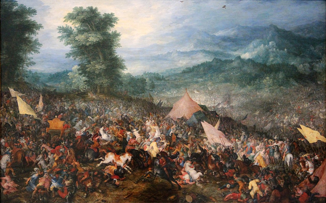 La batalla de Gaugamela el 1 de octubre de 1602 de Jan the Elder Brueghel