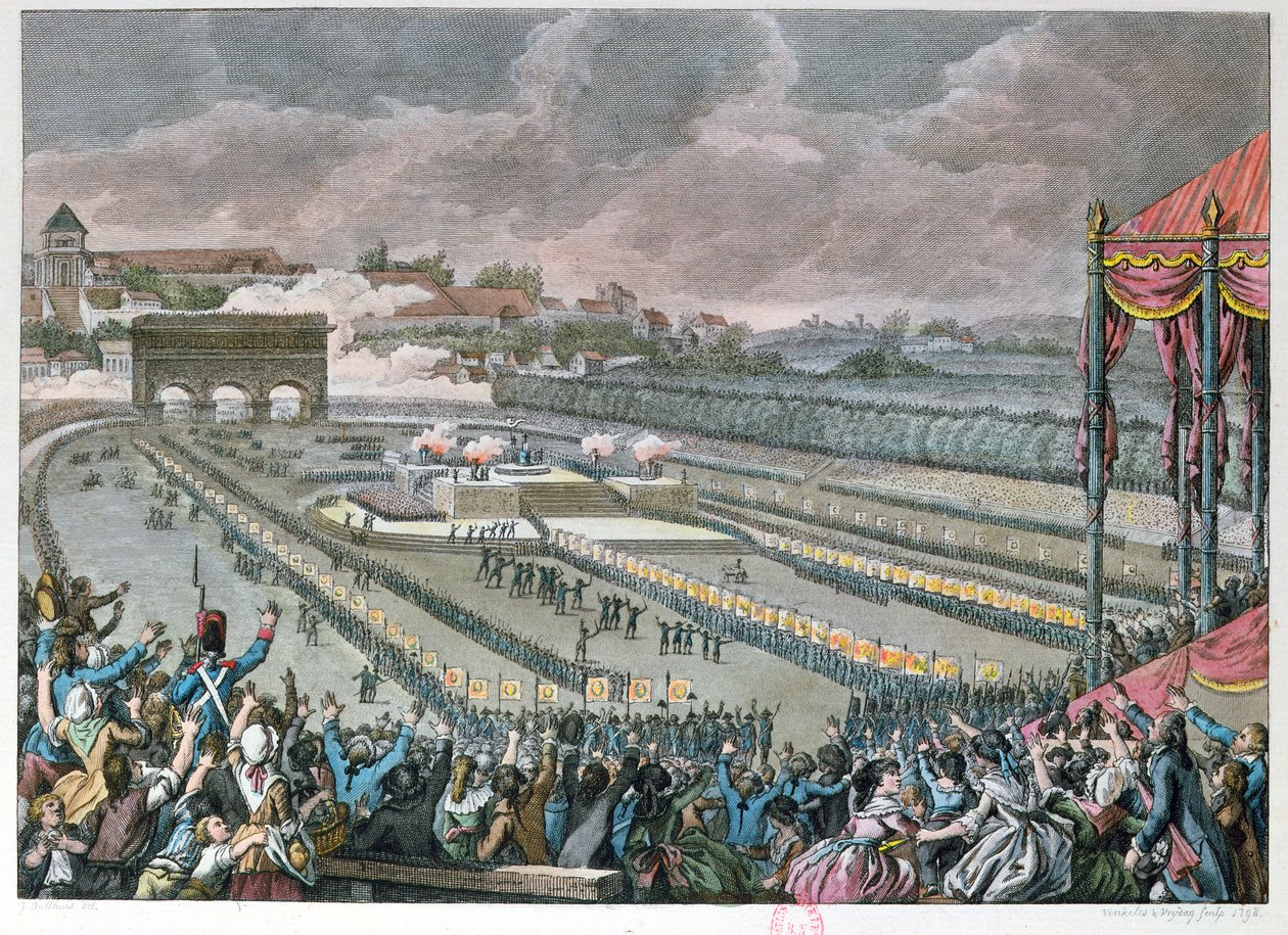 Festival de la Federación, 14 de julio de 1790, en el Campo de Marte, 1798 de Jan Bulthuis