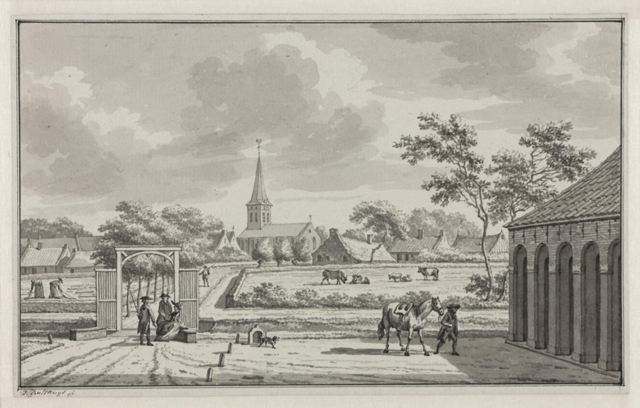 El pueblo de Ulrum visto desde la borg Asinga de Jan Bulthuis