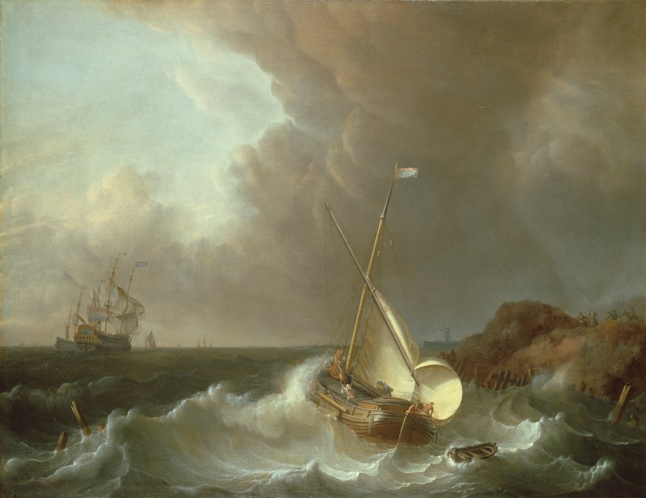 Galeón en mares tormentosos de Jan Claesz Rietschoof