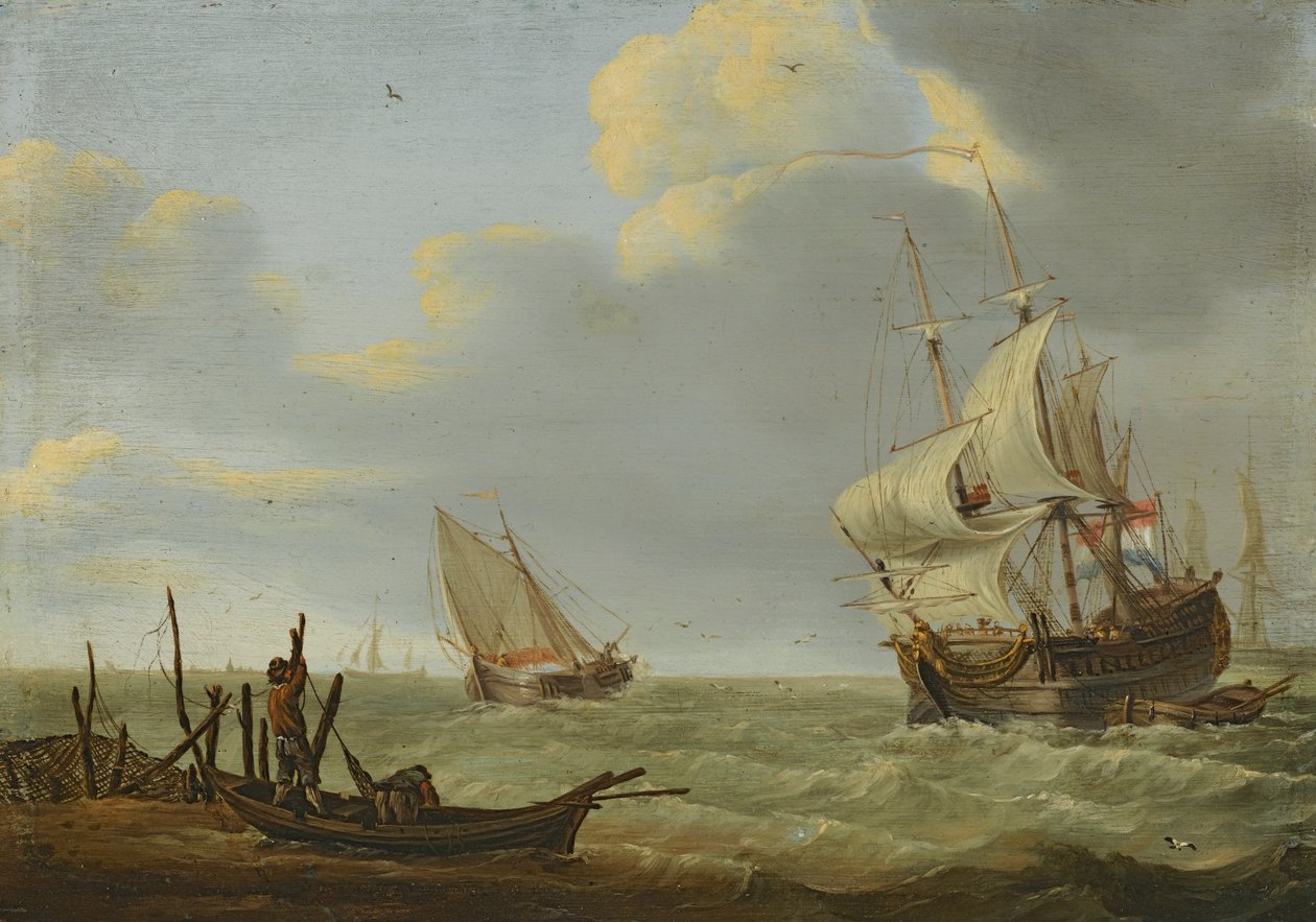 Barcos en la brisa de Jan Claesz Rietschoof