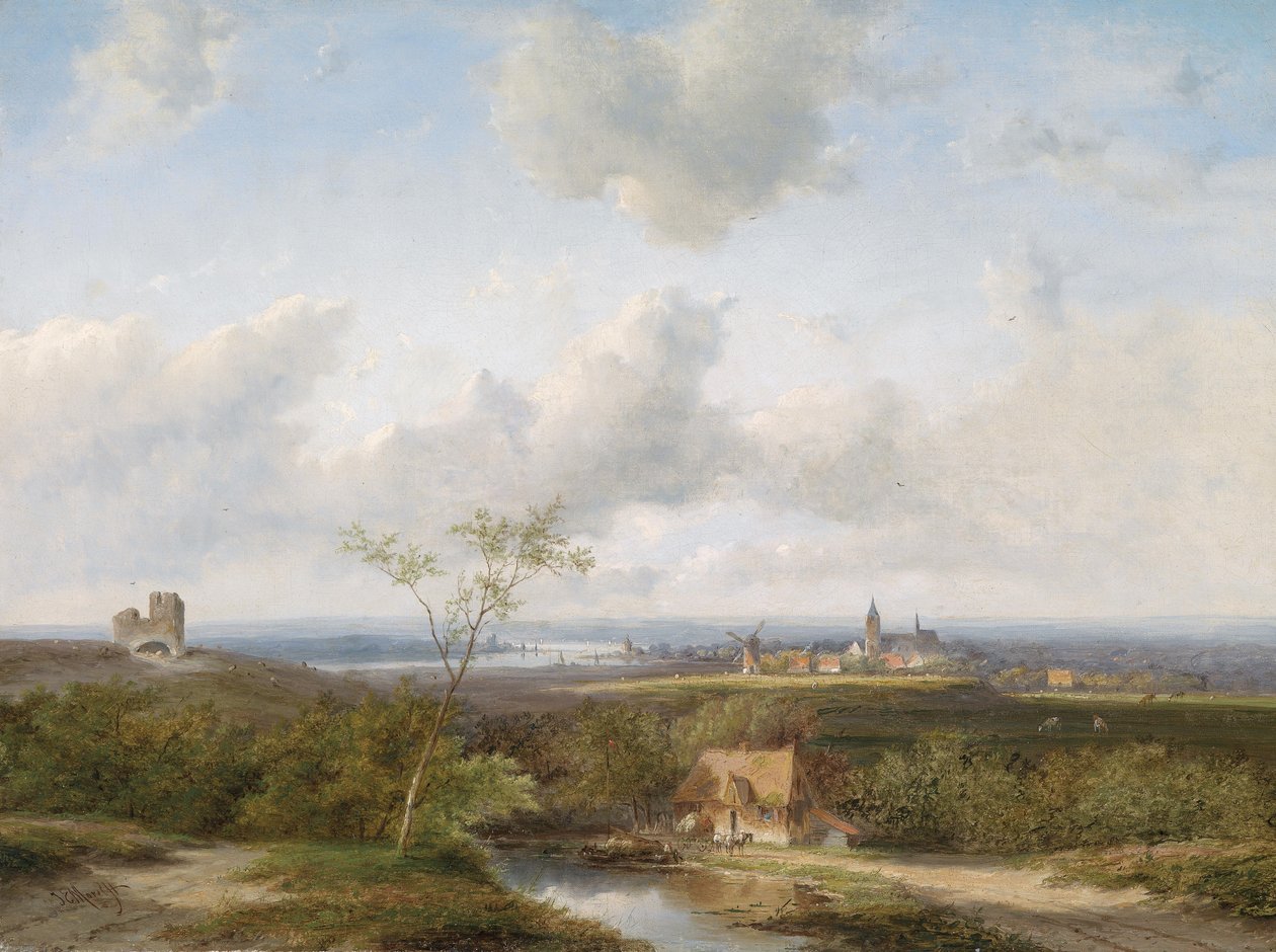 Amplio paisaje holandés de Jan Evert Morel