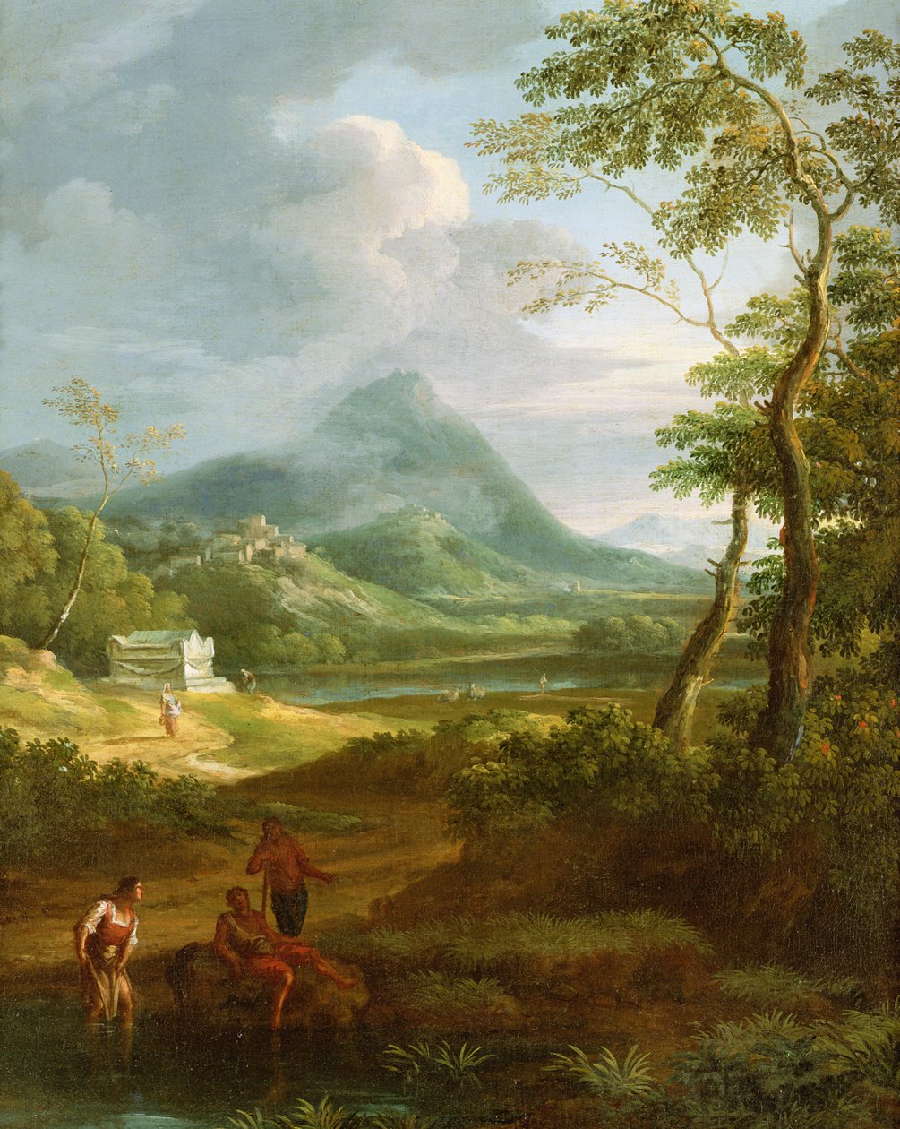 Figuras en un paisaje clásico (par de 81819) de Jan Frans van Bloemen