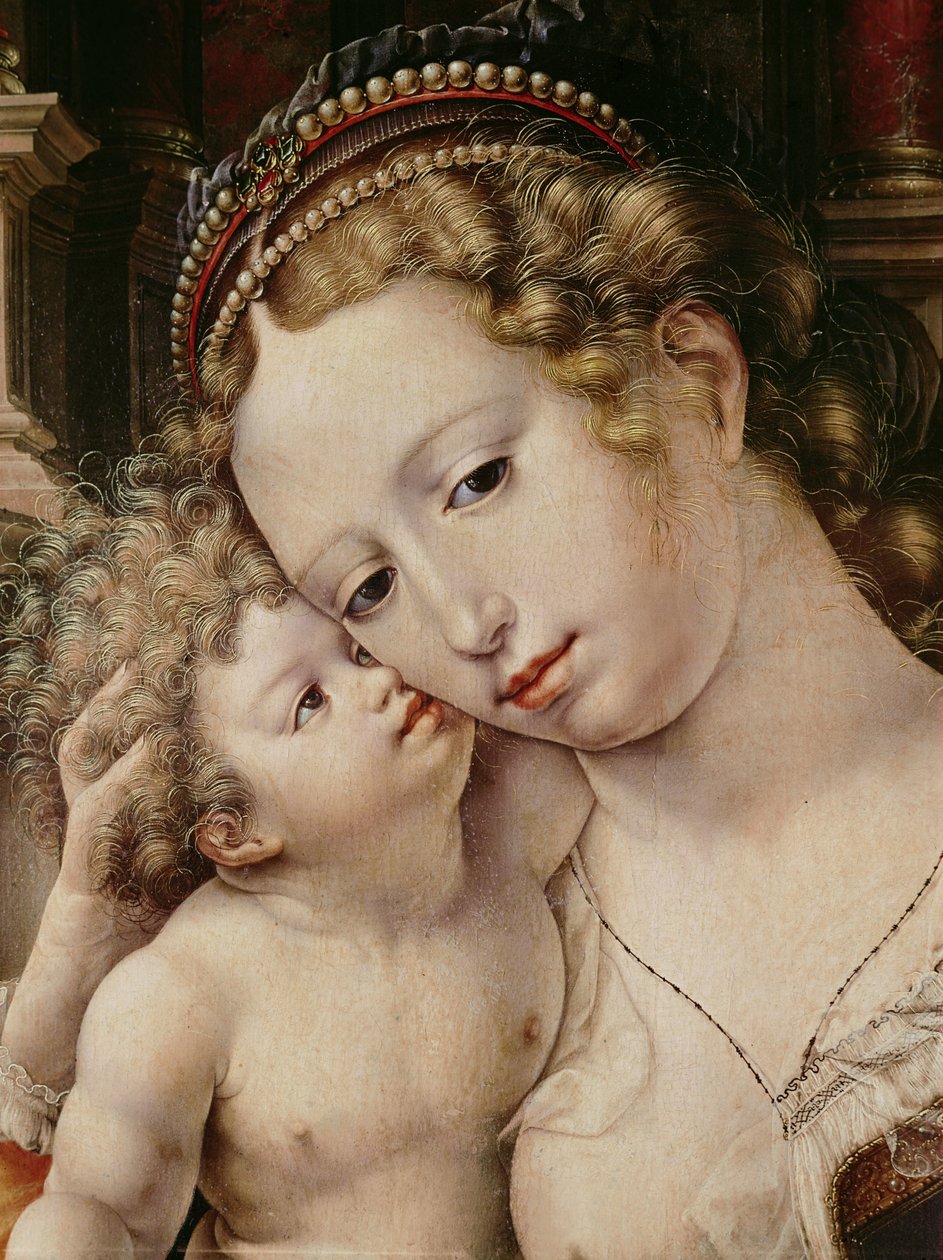 Virgen y Niño (detalle) de Jan Gossaert