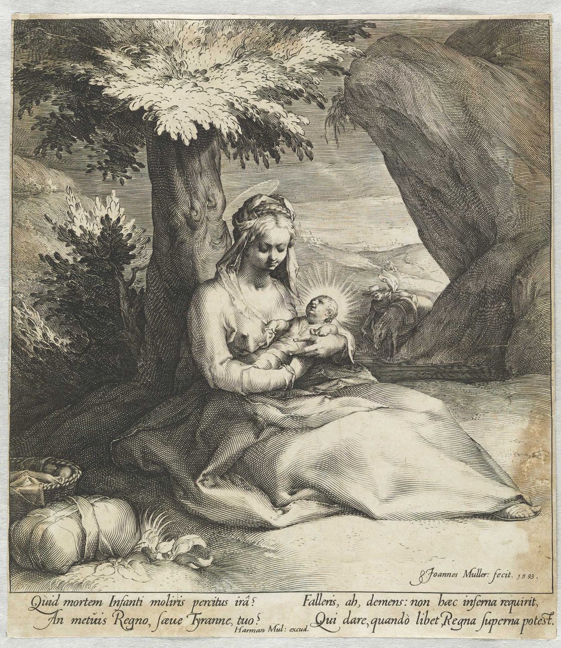 El descanso en la huida a Egipto de Jan Harmensz. Muller