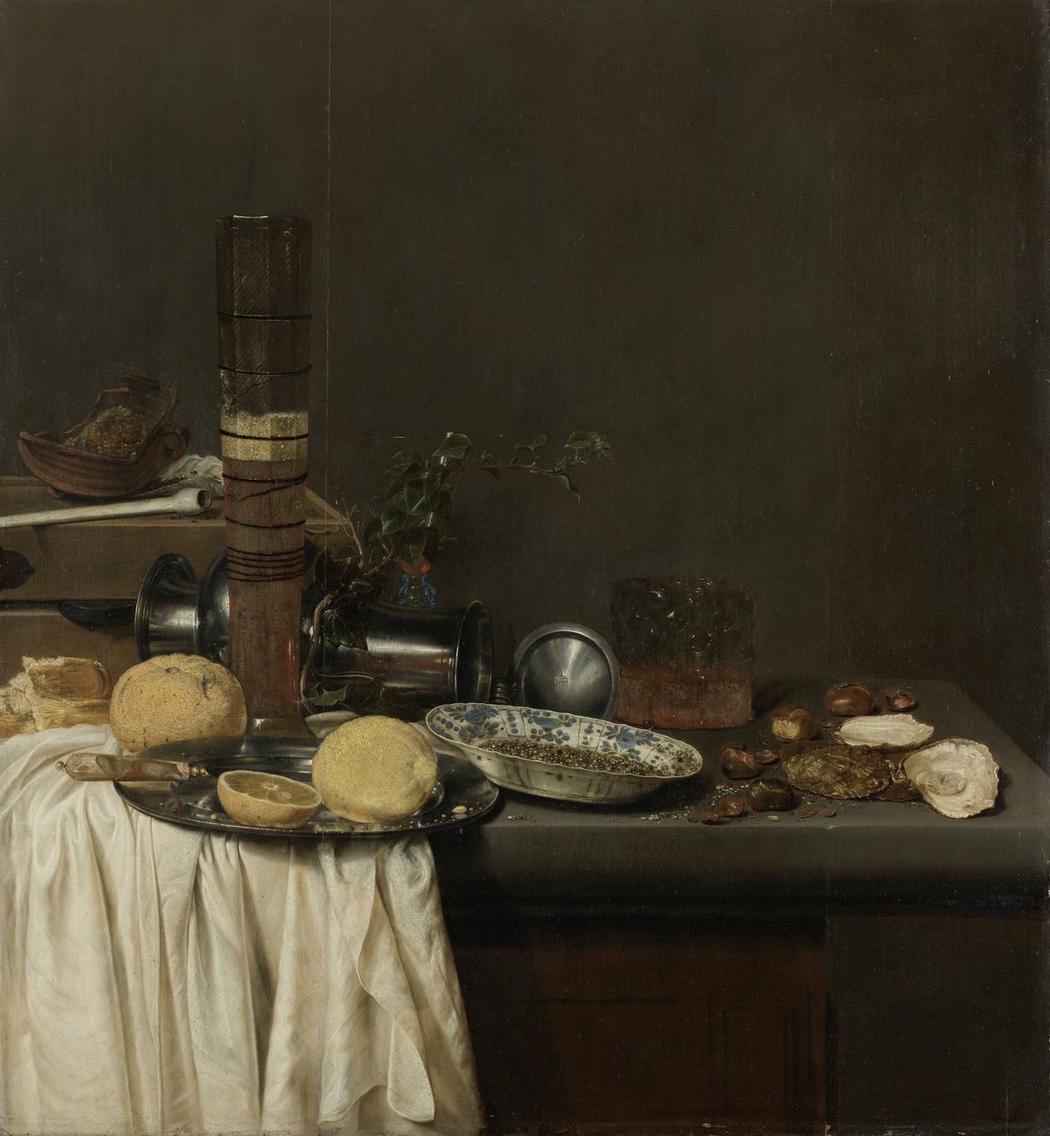 Naturaleza muerta con un vaso alto de cerveza, 1647 de Jan Jansz. van de Velde