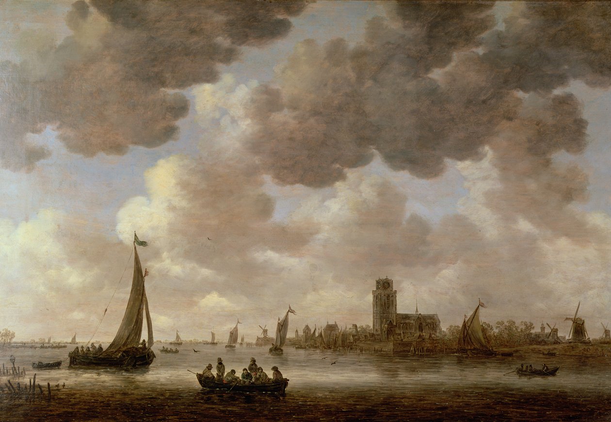 Vista de Dordrecht río abajo desde la Grote Kerk, 1647 de Jan Josephsz van Goyen