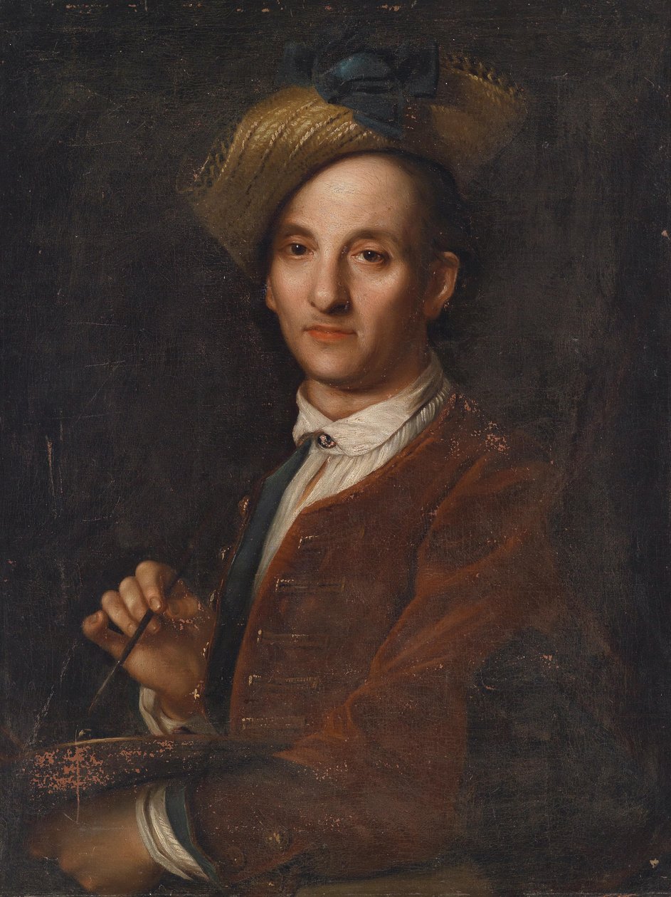 Retrato de David Hoyer (1667-1720), pintor de Jan Kupecký