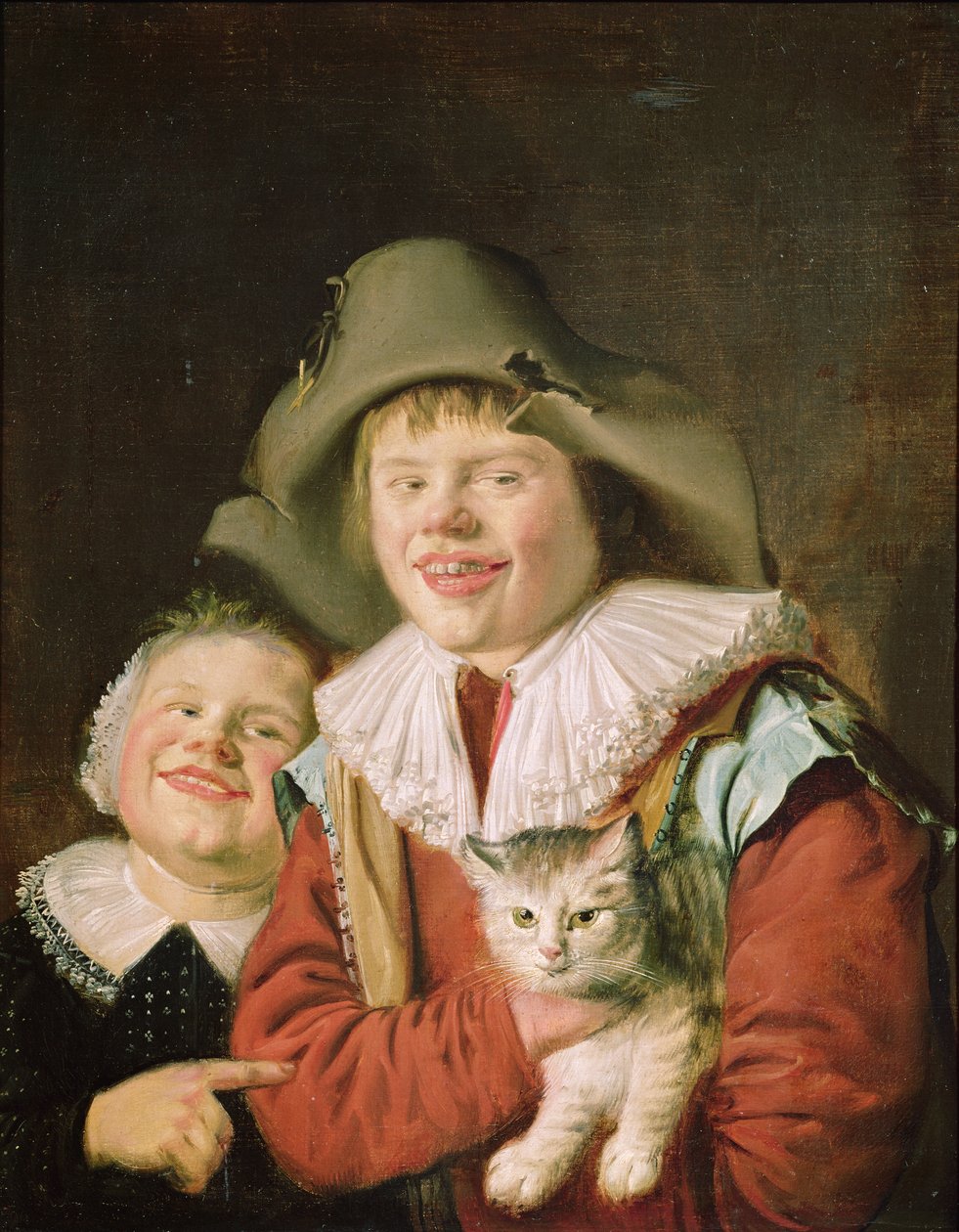 Niños jugando con un gato de Jan Miense Molenaer