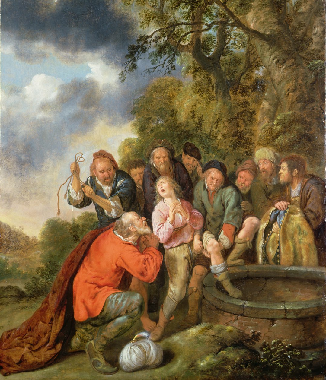 José siendo arrojado al pozo por sus hermanos de Jan Miense Molenaer