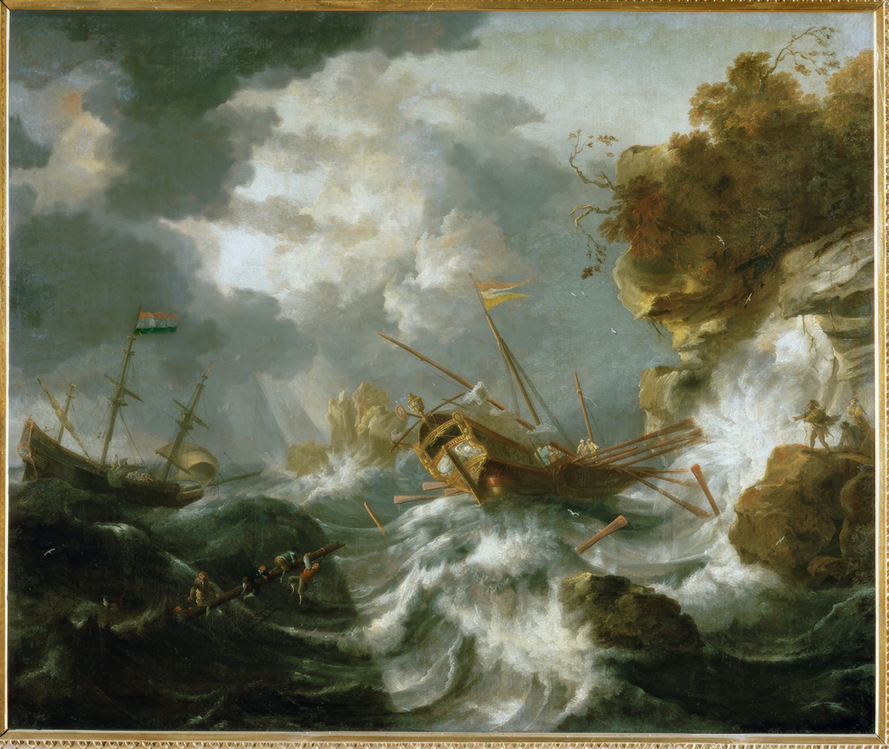 Barcos en peligro en la costa de Jan Peeters