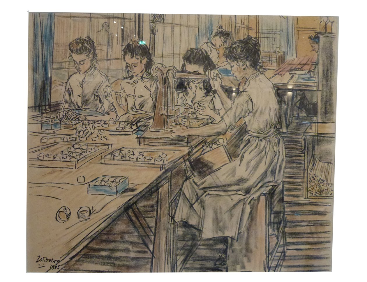 Nachtlichten (1 de las 12 litografías que Toorop hizo sobre la fabricación de velas) de Jan Toorop