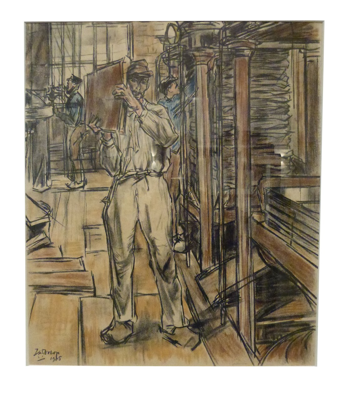 Perserij 1 de las 12 litografías que Toorop hizo sobre la fabricación de velas de Jan Toorop