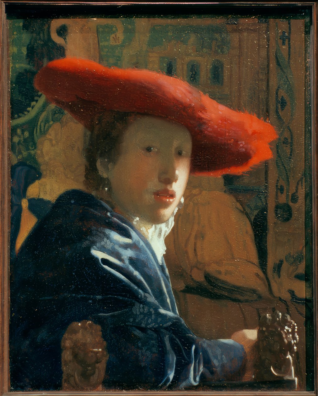 Niña con sombrero rojo de Jan Vermeer van Delft