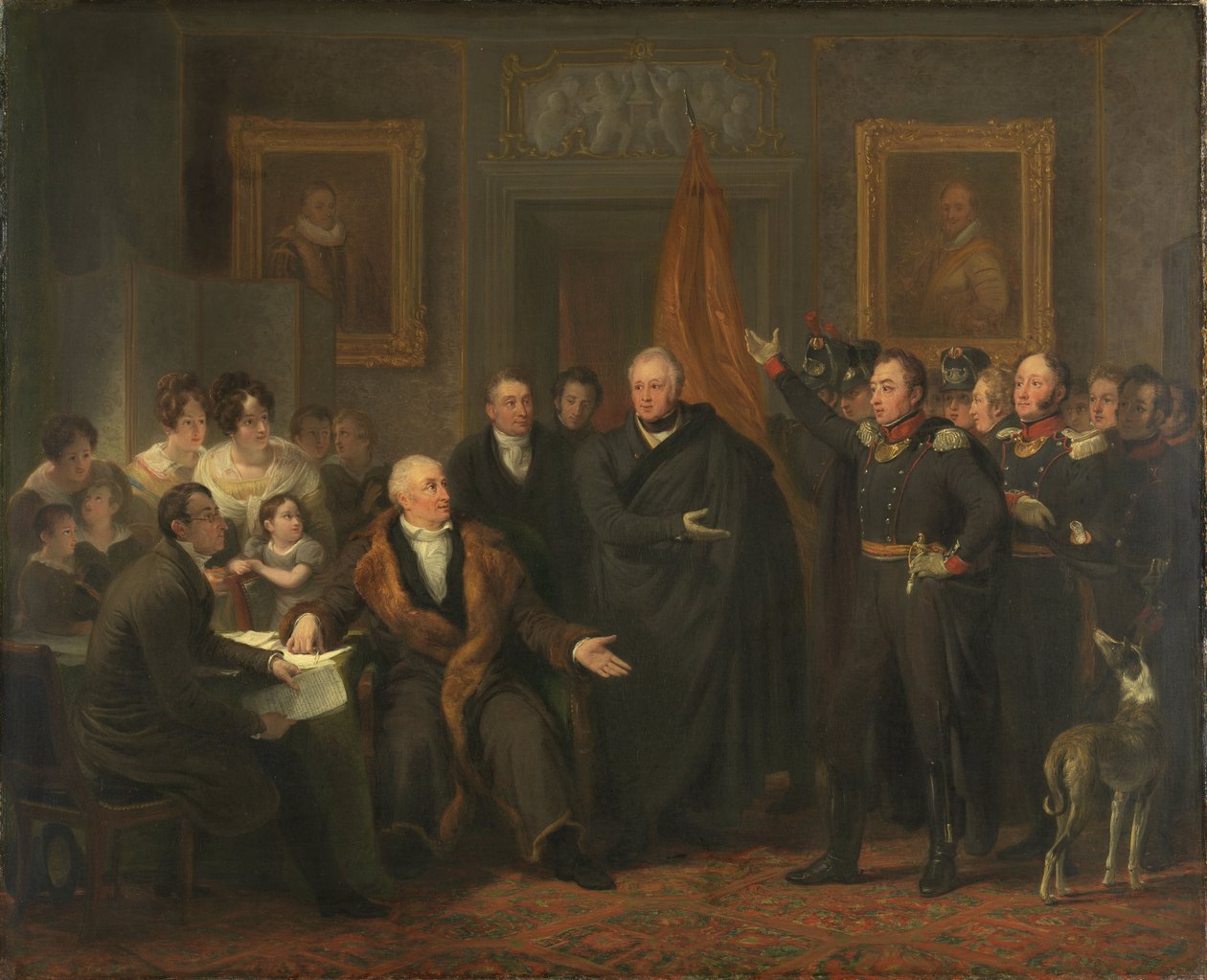 Triunvirato asumiendo el poder en nombre del Príncipe de Orange, 21 de noviembre de 1813, c.1828 de Jan Willem Pieneman