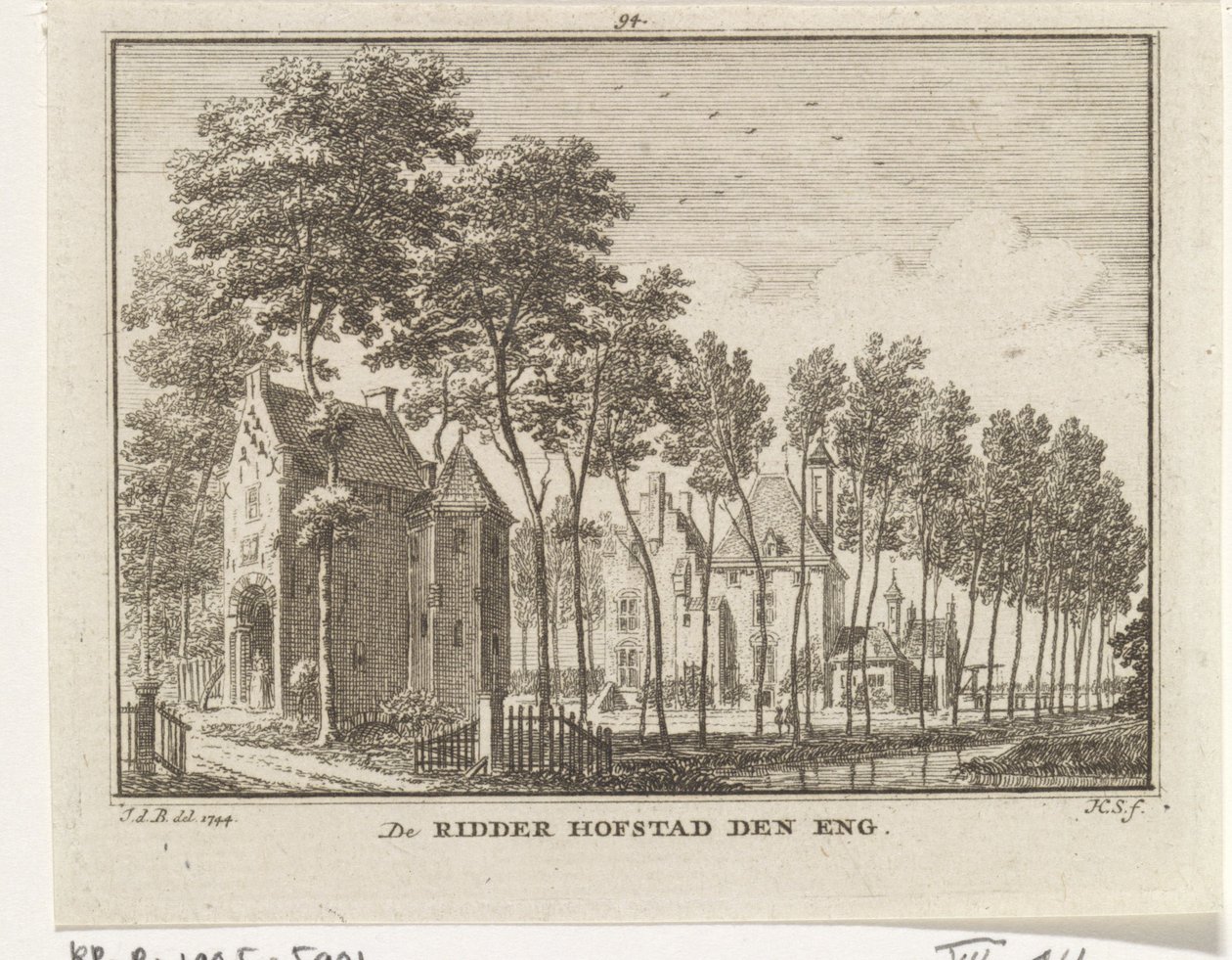 Vista del castillo Den Engh, Vleuten - 1773 de Jan de Beijer