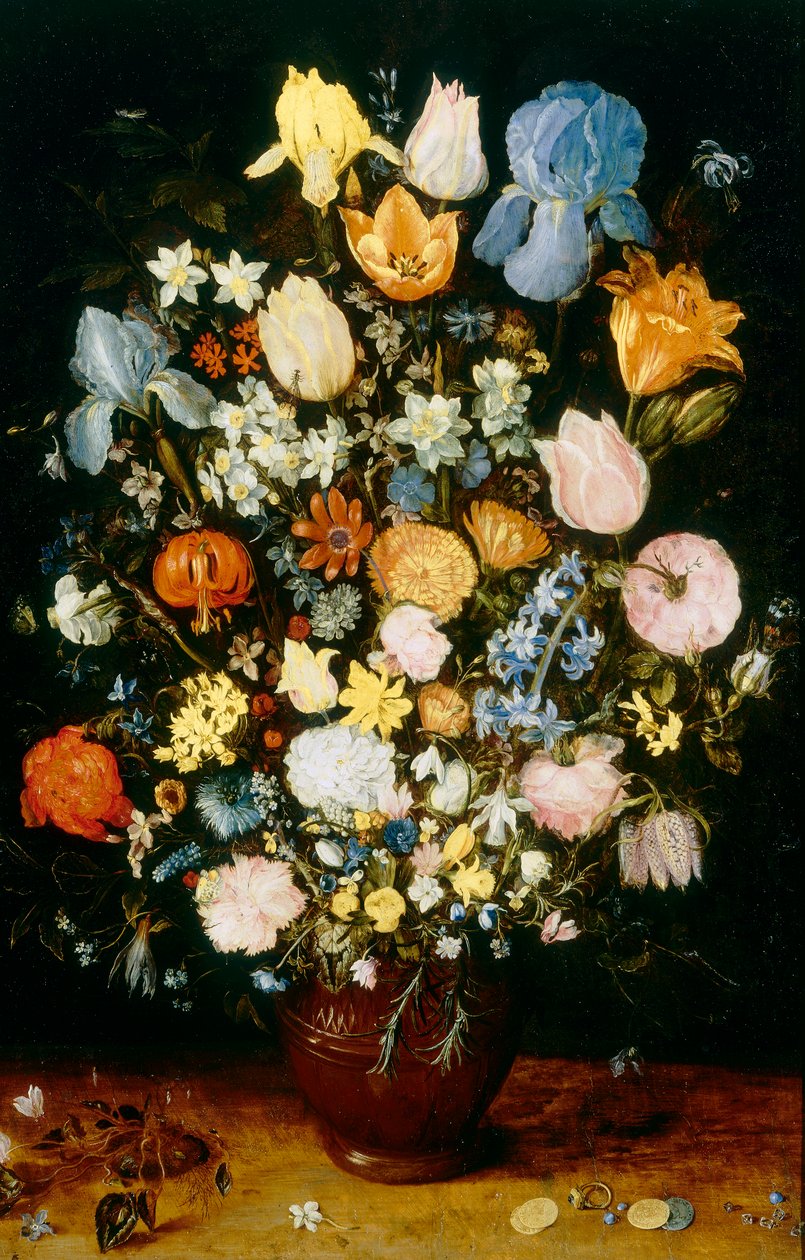 Jarrón de flores, con lirios de Jan the Elder Brueghel