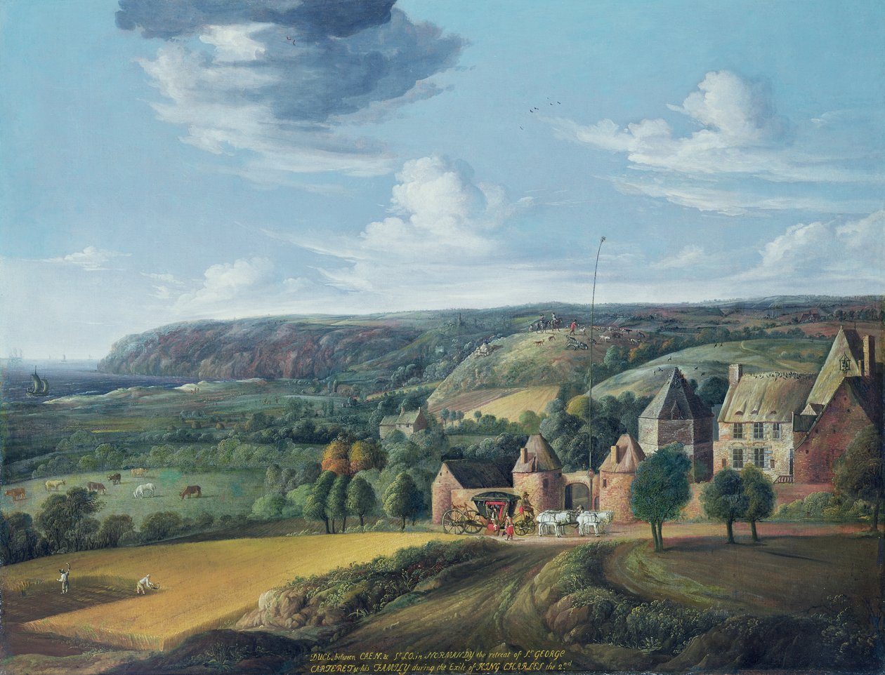 Vista de Potrel Manor, cerca de Dragey en Normandía de Jan the Elder Griffier