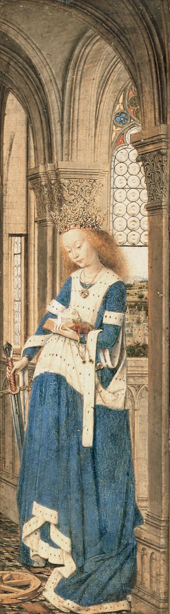 Tríptico de María y el Niño, San Miguel y Santa Catalina de Jan van Eyck