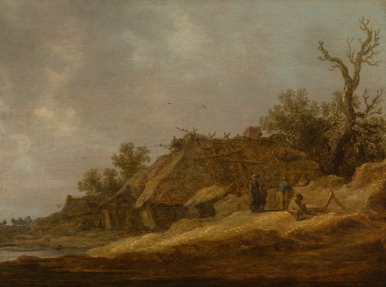 Campesinos junto a una granja en ruinas de Jan Josephsz van Goyen