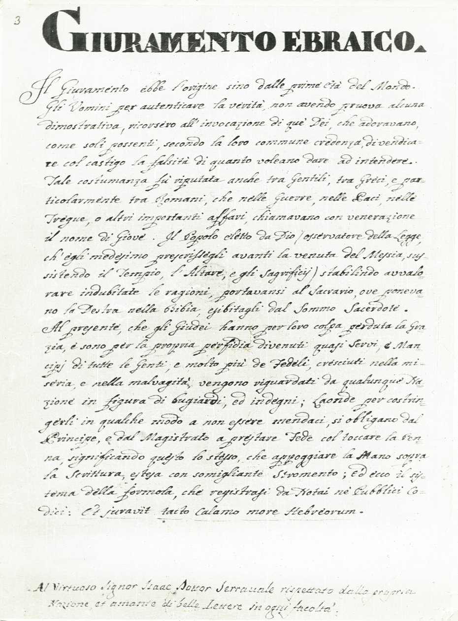 Juramento judío, página de 