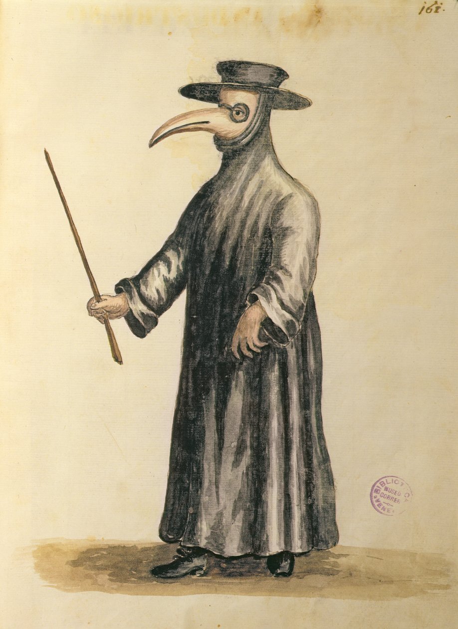 Doctor veneciano durante la época de la peste de Jan van Grevenbroeck