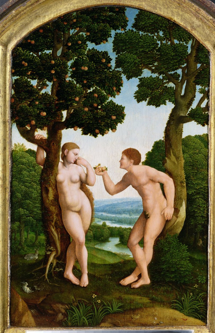 Adán y Eva en el Paraíso de Jan van Scorel