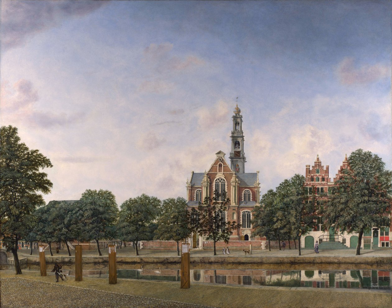Vista de la Westerkerk, Ámsterdam (c. 1660) de Jan van der Heyden