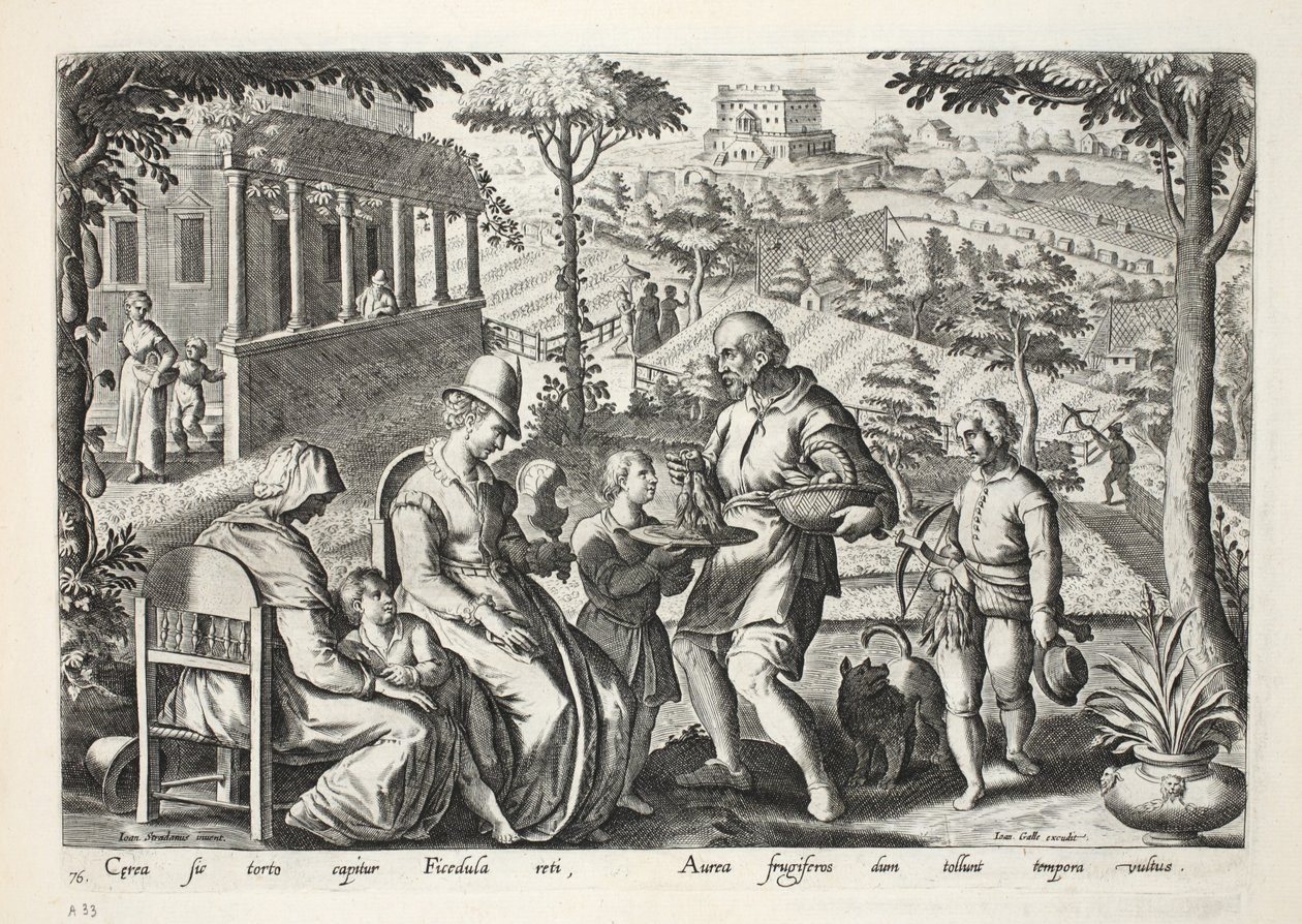 Cazadores de pájaros vendiendo pájaros muertos, placa 76, ilustración de 