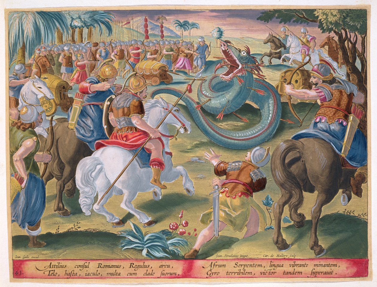 El Cónsul Romano Atilius Sometiendo a la Serpiente Africana, lámina 42 de 