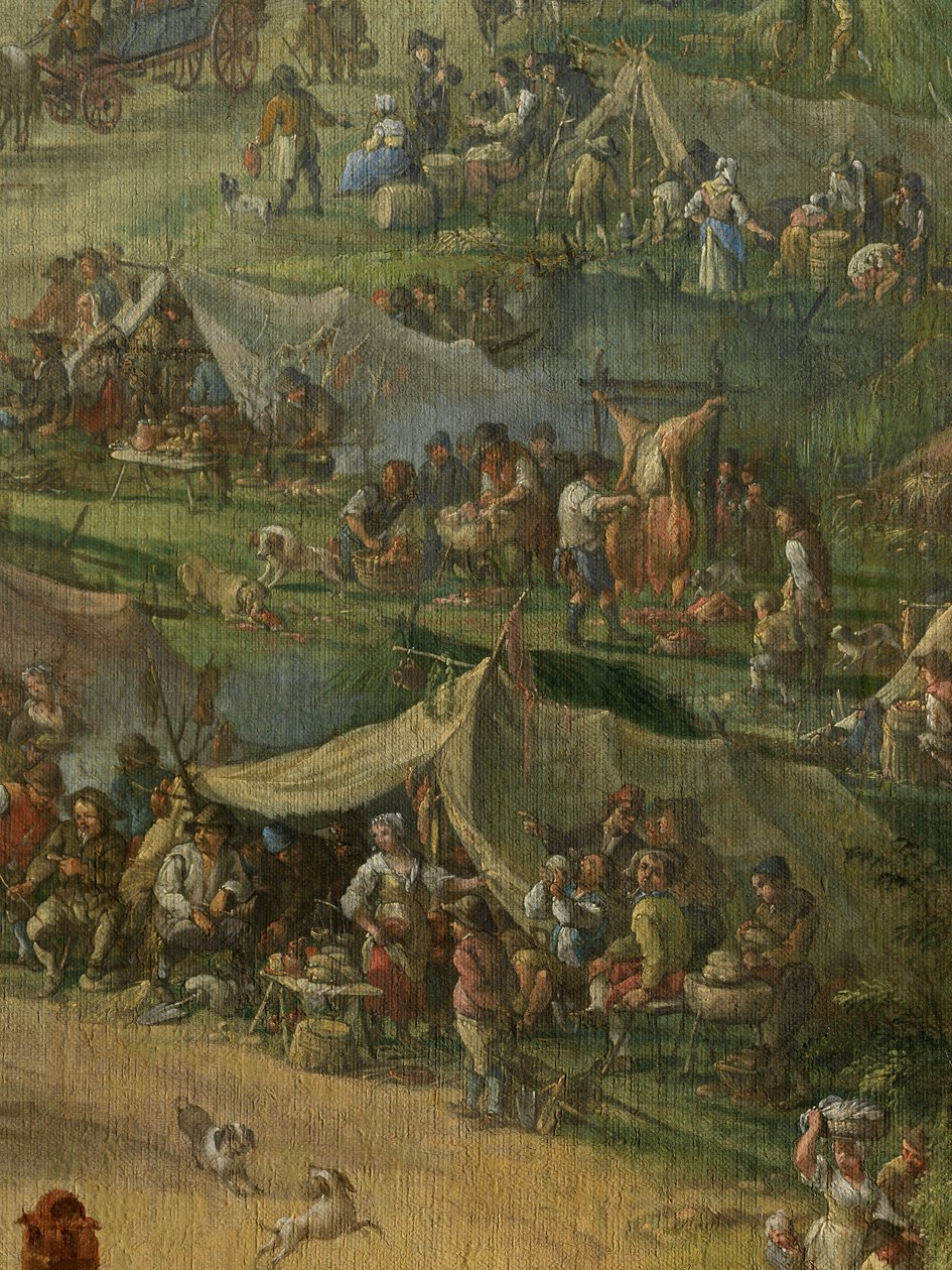 Detalle de Excavación del canal de Gante (óleo sobre lienzo) de Jan Anton Garemyn