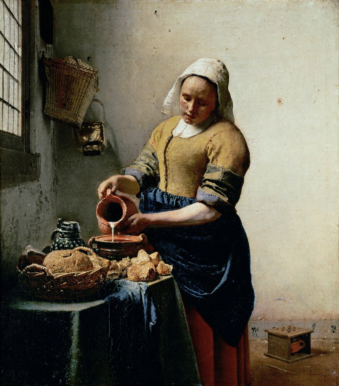 La lechera ... (pintura sobre lienzo) de Jan (1632-75) Vermeer
