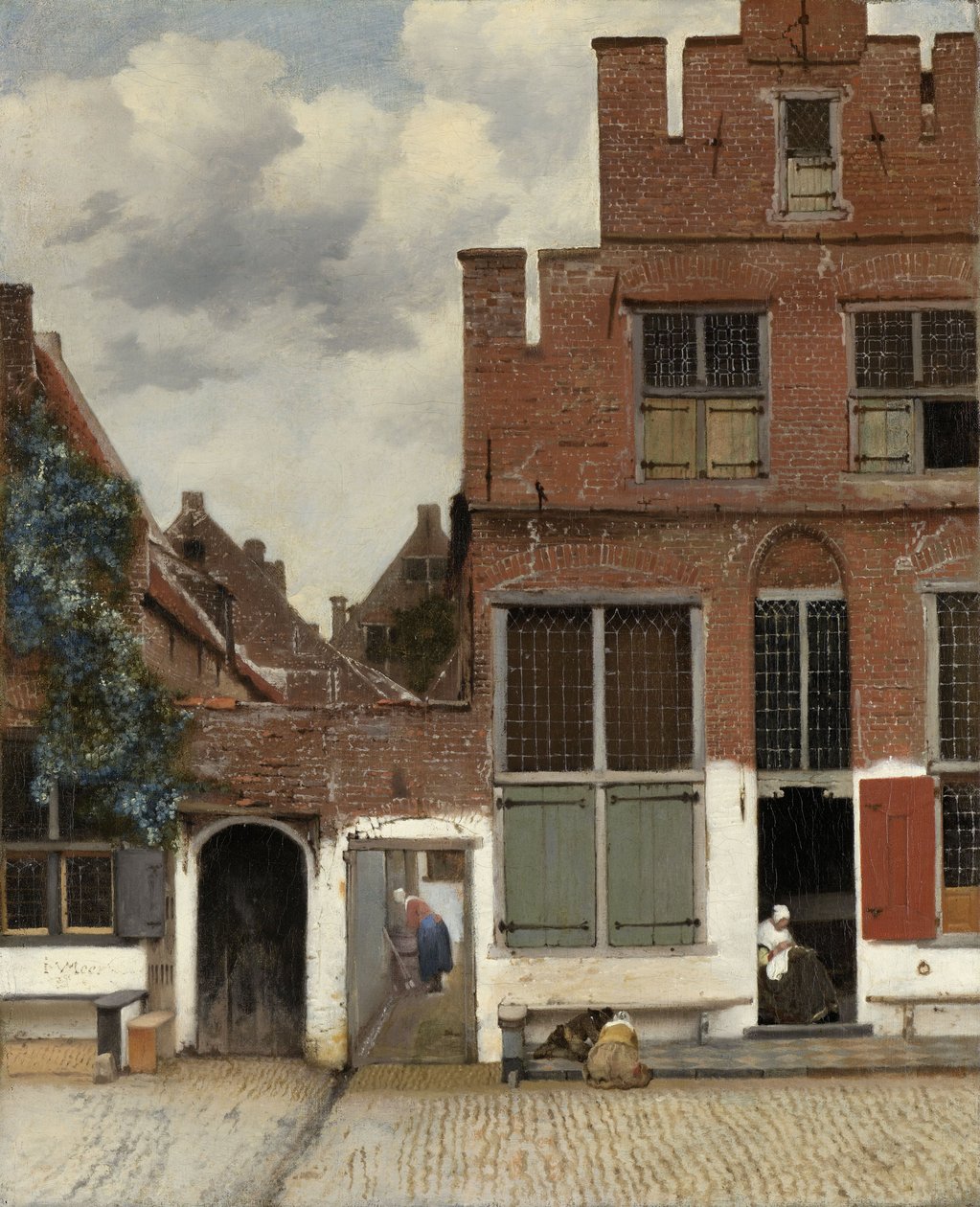 Vista de casas en Delft, conocida como 