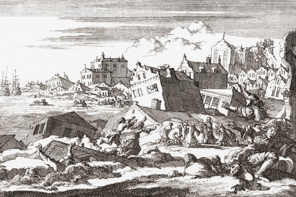 Terremoto de 1692 en Port Royal, Jamaica de Jan (after) Luyken