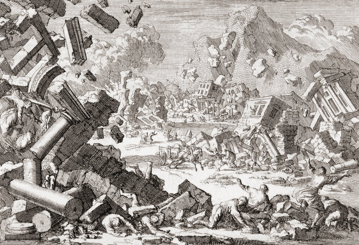 Terremoto de 1667 en Dubrovnik, Croacia de Jan (after) Luyken