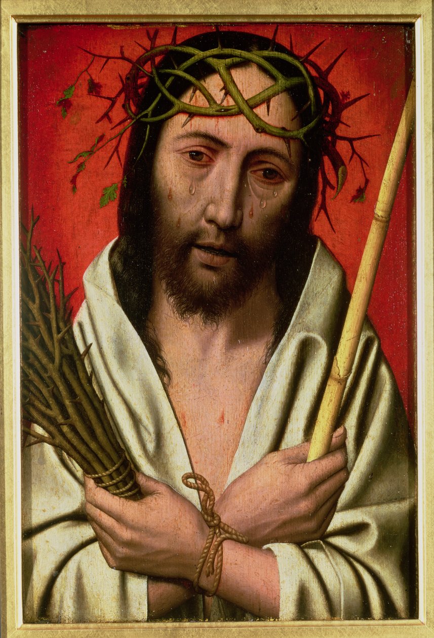 Cristo coronado de espinas (óleo sobre roble) de Jan (after) Mostaert