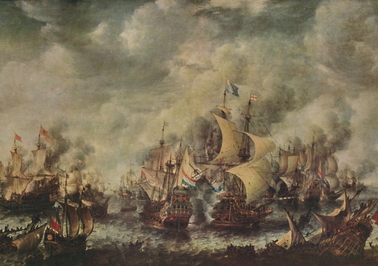 Batalla naval entre ingleses y holandeses frente a Ter Heyde, agosto de 1653, 1914 de Jan Abrahamsz. Beerstraten