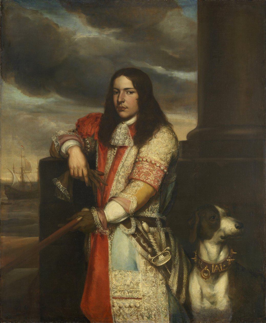 Holandés: Engel de Ruyter (1649-83). Vicealmirante, hijo de Michiel Adriaensz de Ruyter Retrato de Engel de Ruyter de Jan Andrea Lievens