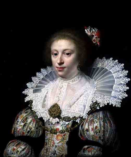 Retrato de una dama elegante con un vestido bordado de Jan Anthonisz. van Ravesteyn