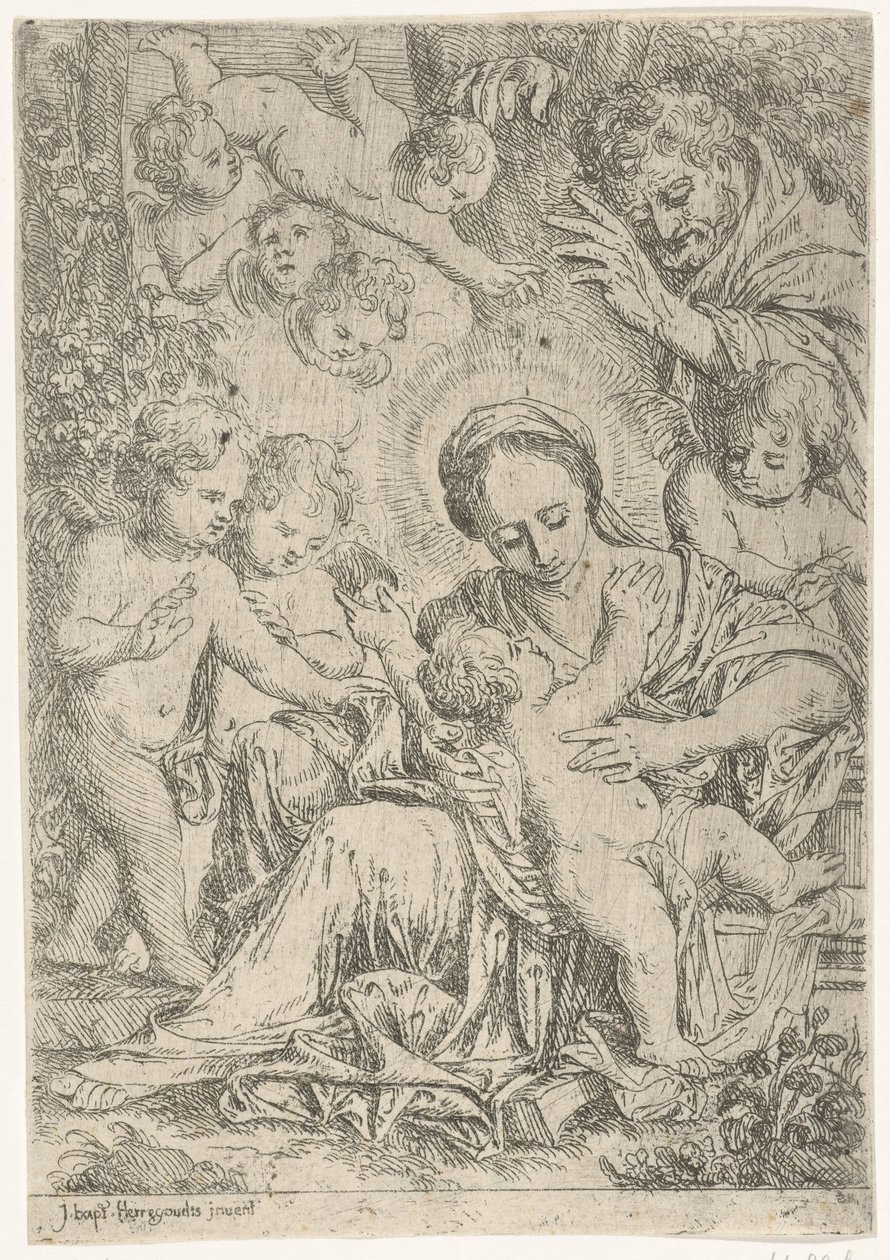La Sagrada Familia con Ángeles de Jan Baptist Herregouts