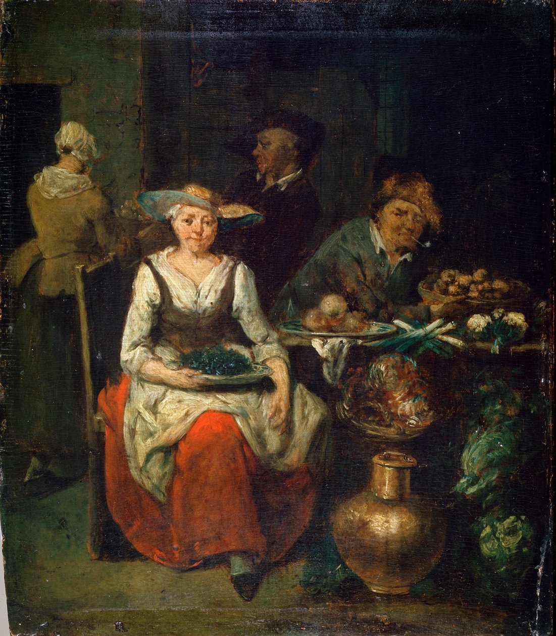 En una tienda de verduras, c1700-1730. Pintura flamenca de Jan Baptist Lambrechts