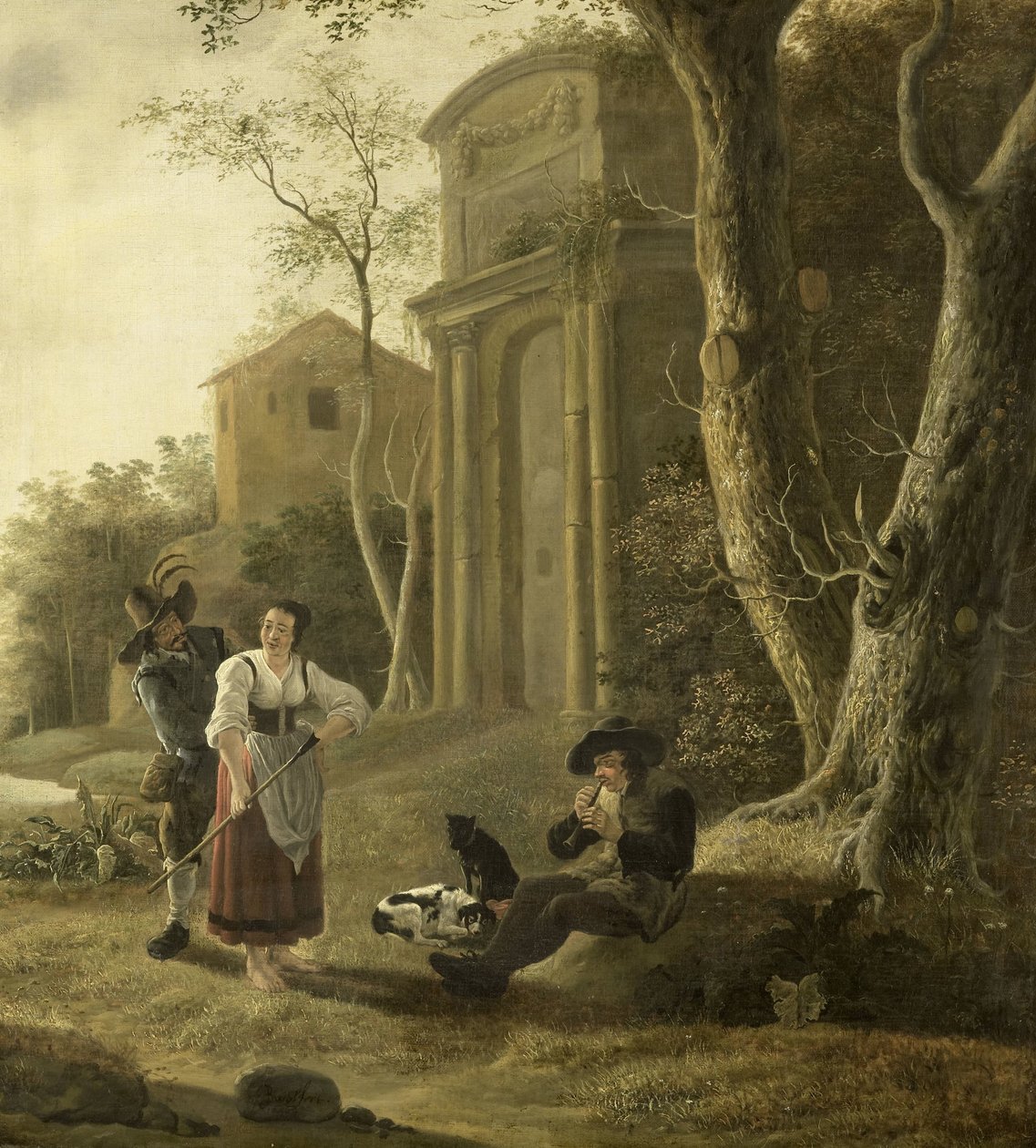 El flautista (Escena del pastor con chirimía
Flautista) de Jan Baptist Wolfaerts