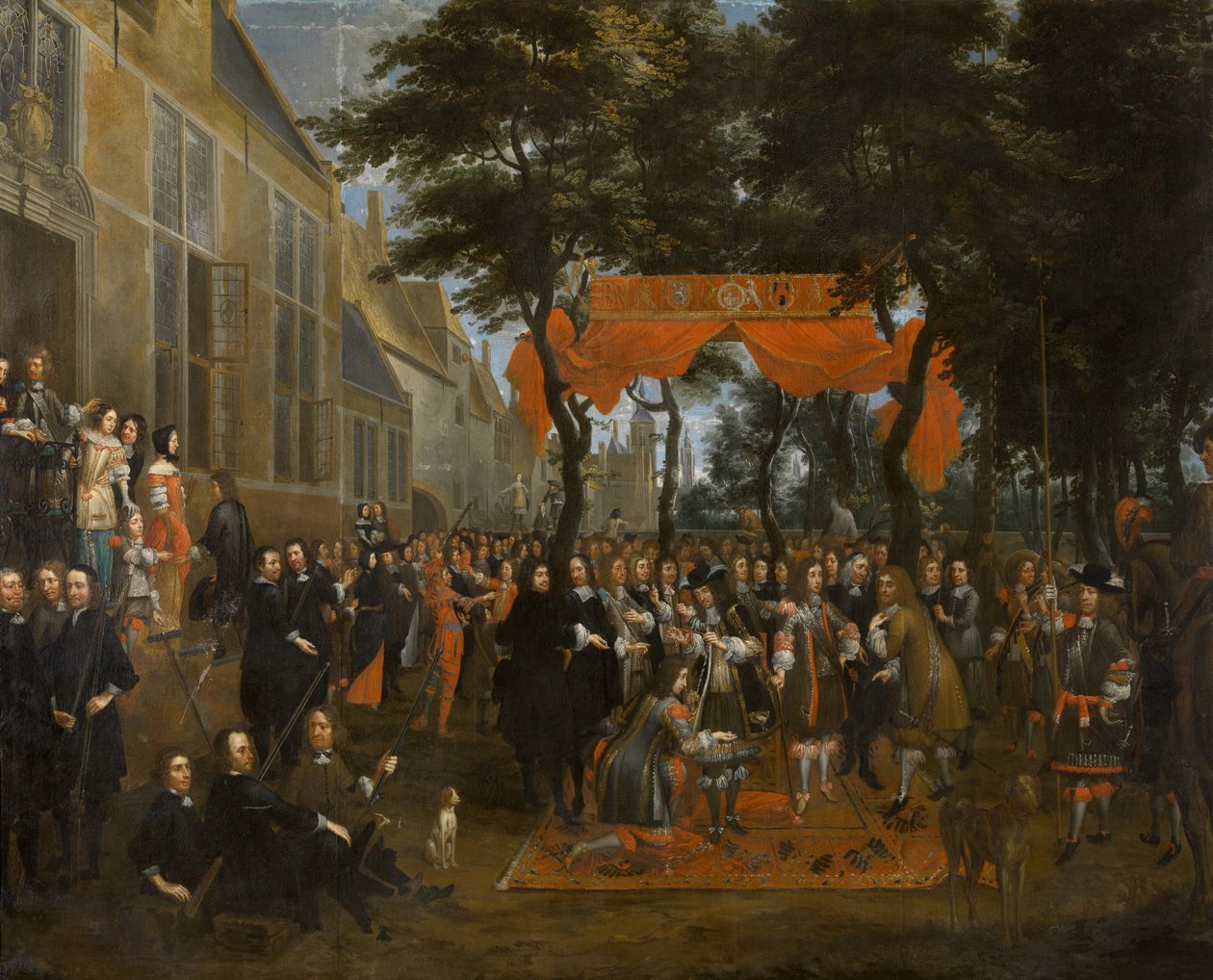 La recepción de Carlos II y sus hermanos de Jan Baptist van Meunincxhove