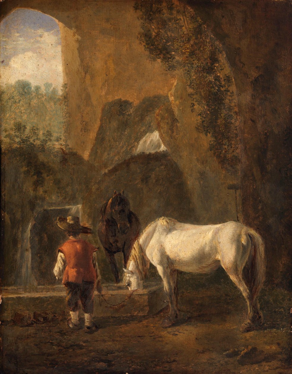 Un caballo bebiendo de Jan Both
